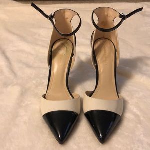 Black and white high heels